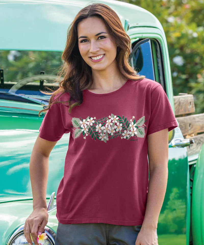 Orange Blossom Band - Paradise Red Dyed Short Sleeve Scoop Neck T-Shirt