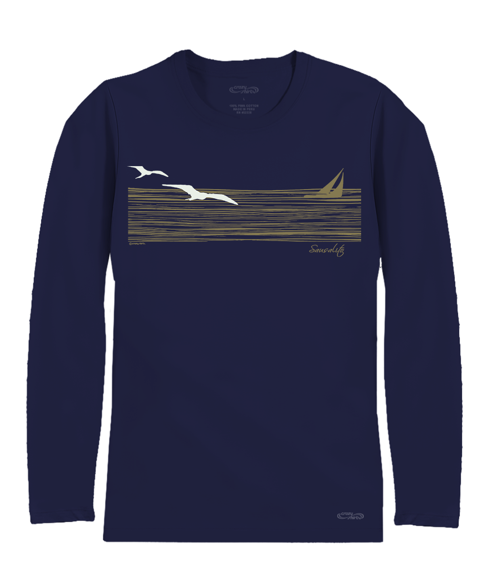 Wind And Sea - Indigo Long Sleeve Pima T-Shirt
