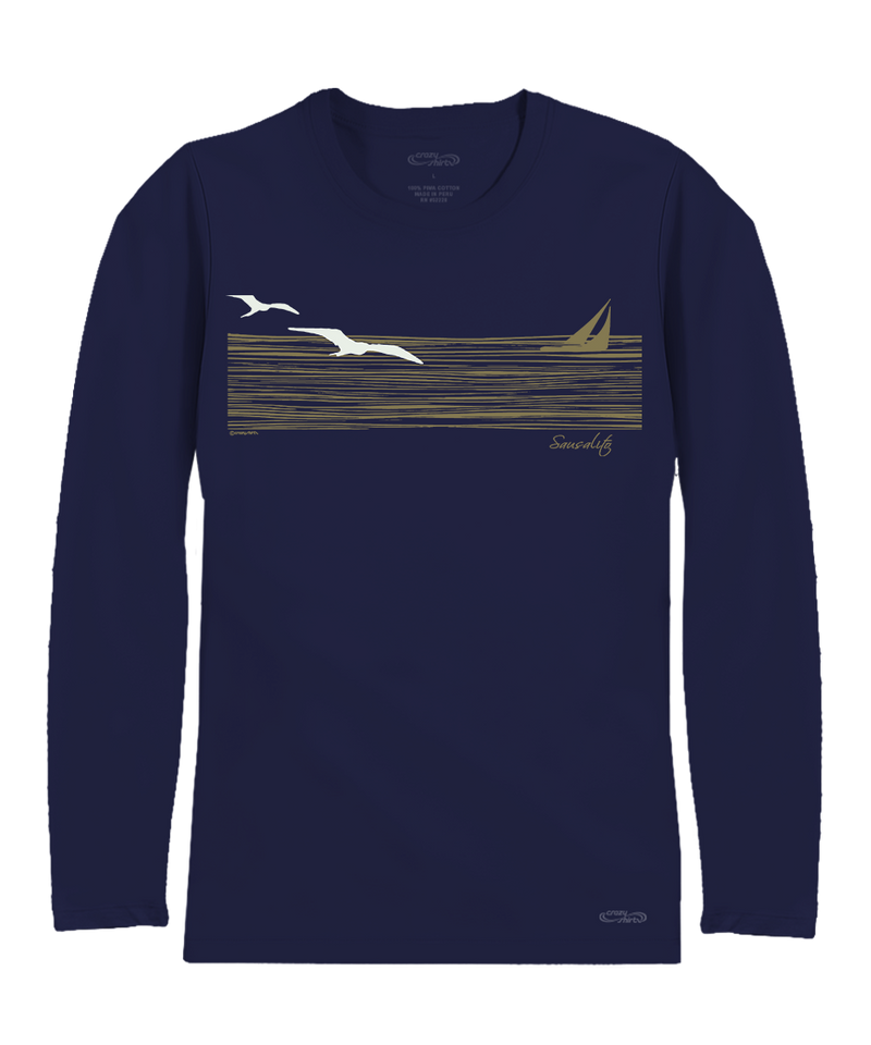 Wind And Sea - Indigo Long Sleeve Pima T-Shirt