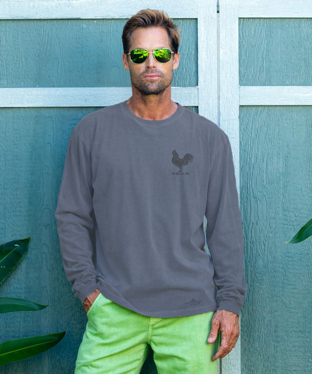 Garden Bird - Crater Dyed® Long Sleeve Crewneck T-Shirt