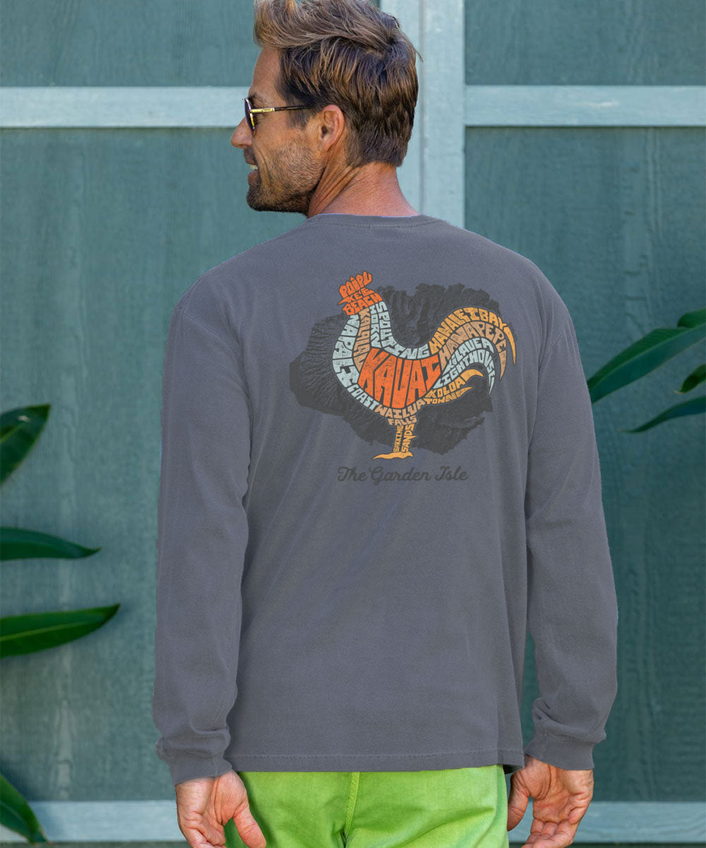 Garden Bird - Crater Dyed® Long Sleeve Crewneck T-Shirt