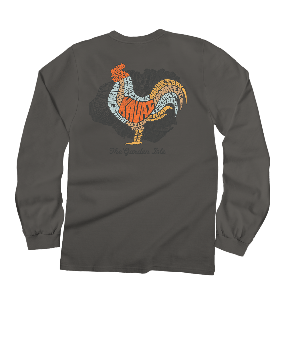 Garden Bird - Crater Dyed® Long Sleeve Crewneck T-Shirt