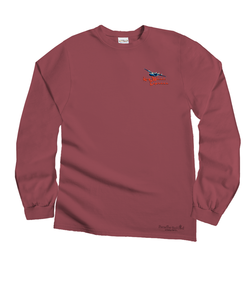 Key West Express - Paradise Red Dyed Long Sleeve Crewneck T-Shirt