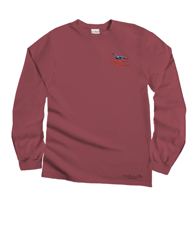 Key West Express - Paradise Red Dyed Long Sleeve Crewneck T-Shirt