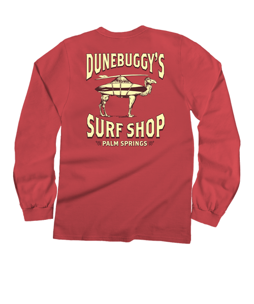 Dune Buggy Surf - Paradise Red Dyed Long Sleeve Crewneck T-Shirt