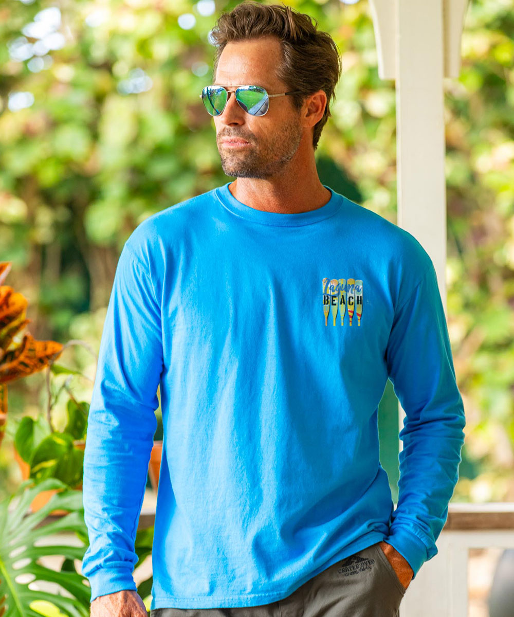 Laguna Beach Oars - Blue Hawaii Dyed Long Sleeve Crewneck T-Shirt