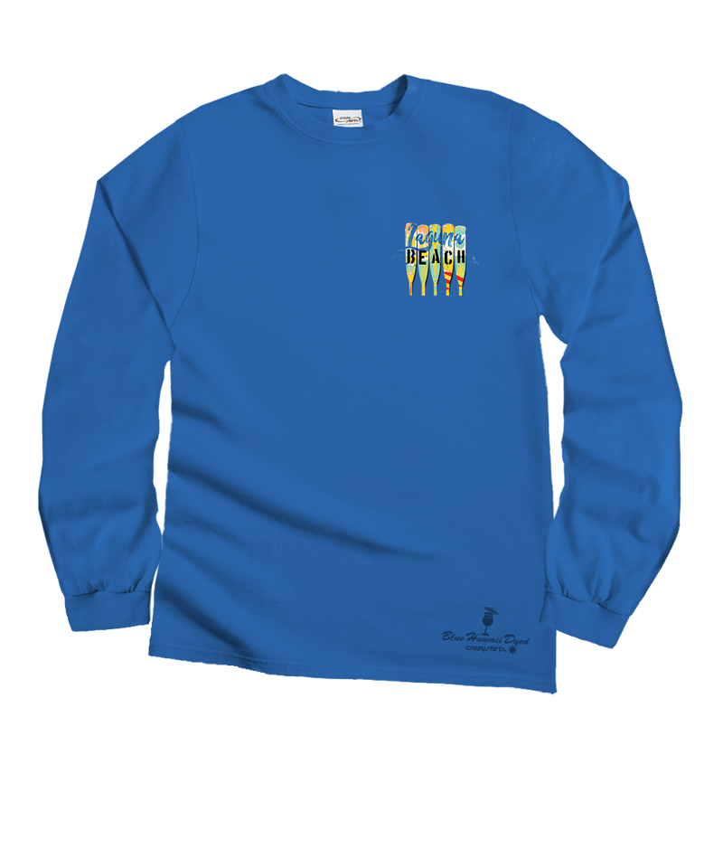 Laguna Beach Oars - Blue Hawaii Dyed Long Sleeve Crewneck T-Shirt