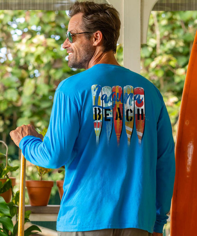 Laguna Beach Oars - Blue Hawaii Dyed Long Sleeve Crewneck T-Shirt