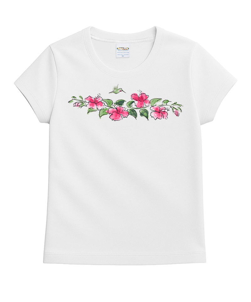 Hum Hibiscus - White Short Sleeve Crewneck T-Shirt