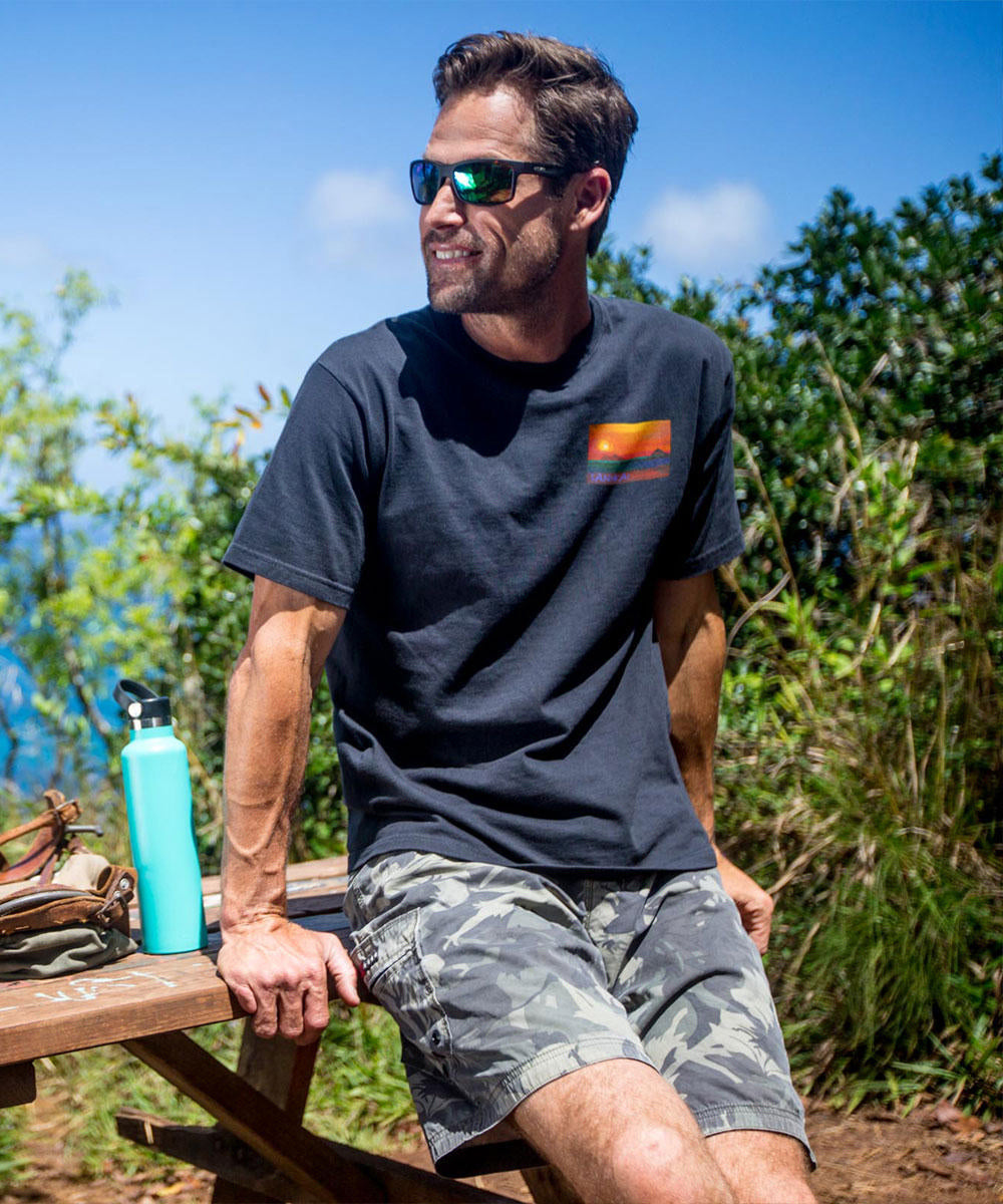 Lanikai Sun - Black Short Sleeve Crewneck T-Shirt