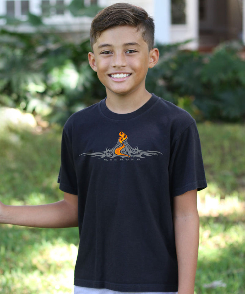 Kilauea Tattoo - Black Short Sleeve Crewneck T-Shirt - View 2