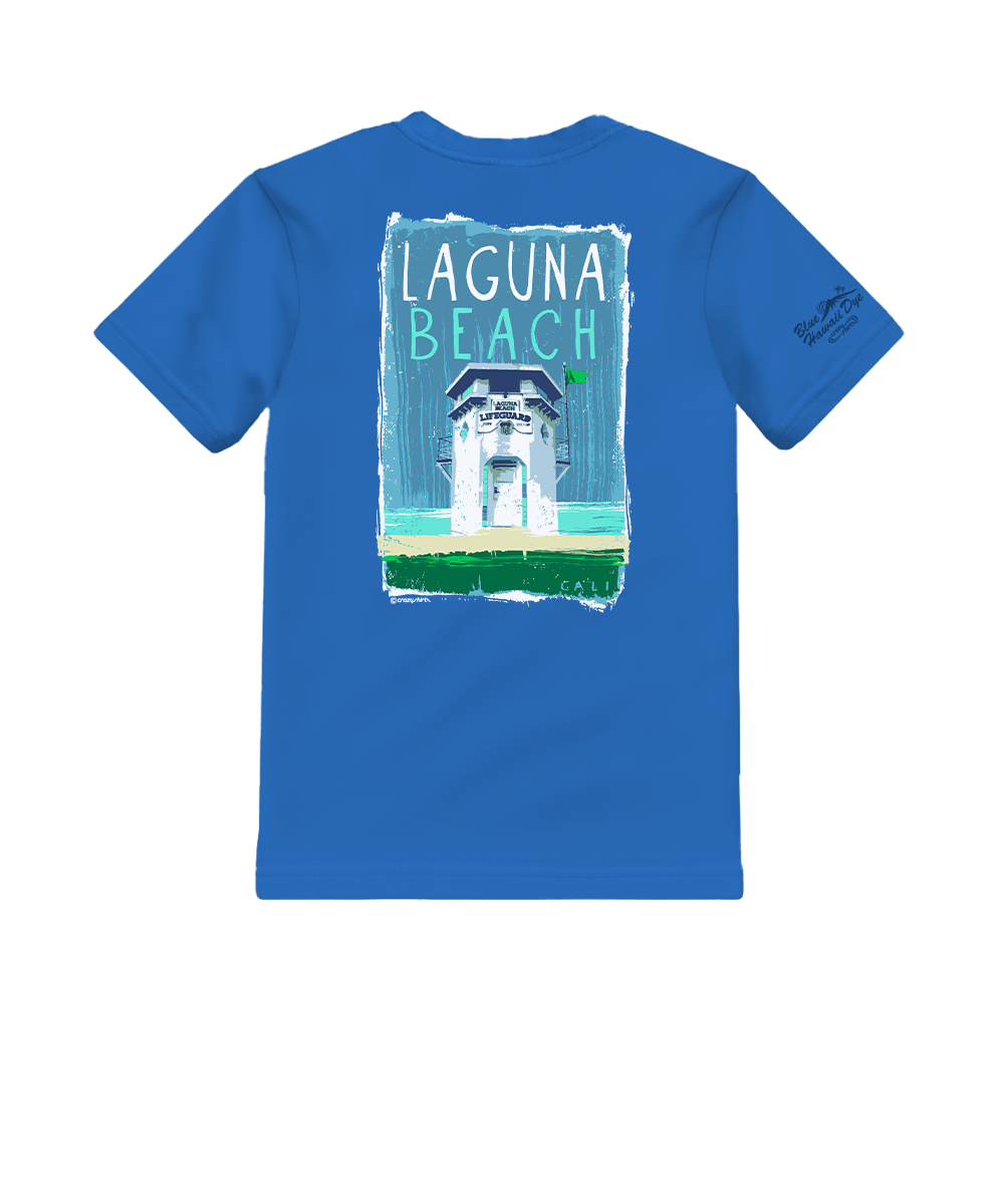 Laguna Paint - Blue Hawaii Dyed Short Sleeve Crewneck T-Shirt