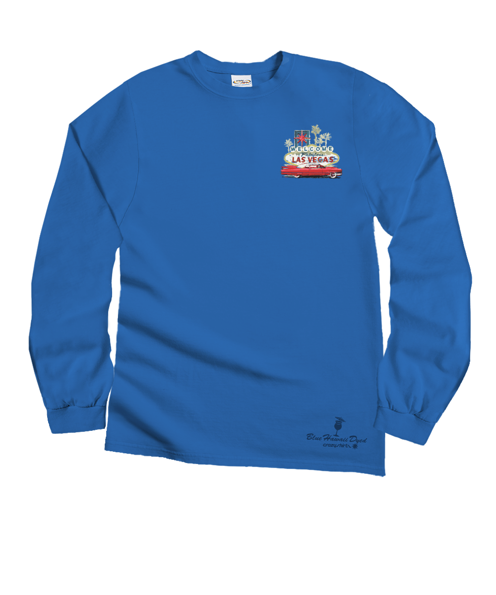 Vegas Caddy - Blue Hawaii Dyed Long Sleeve Crewneck T-Shirt