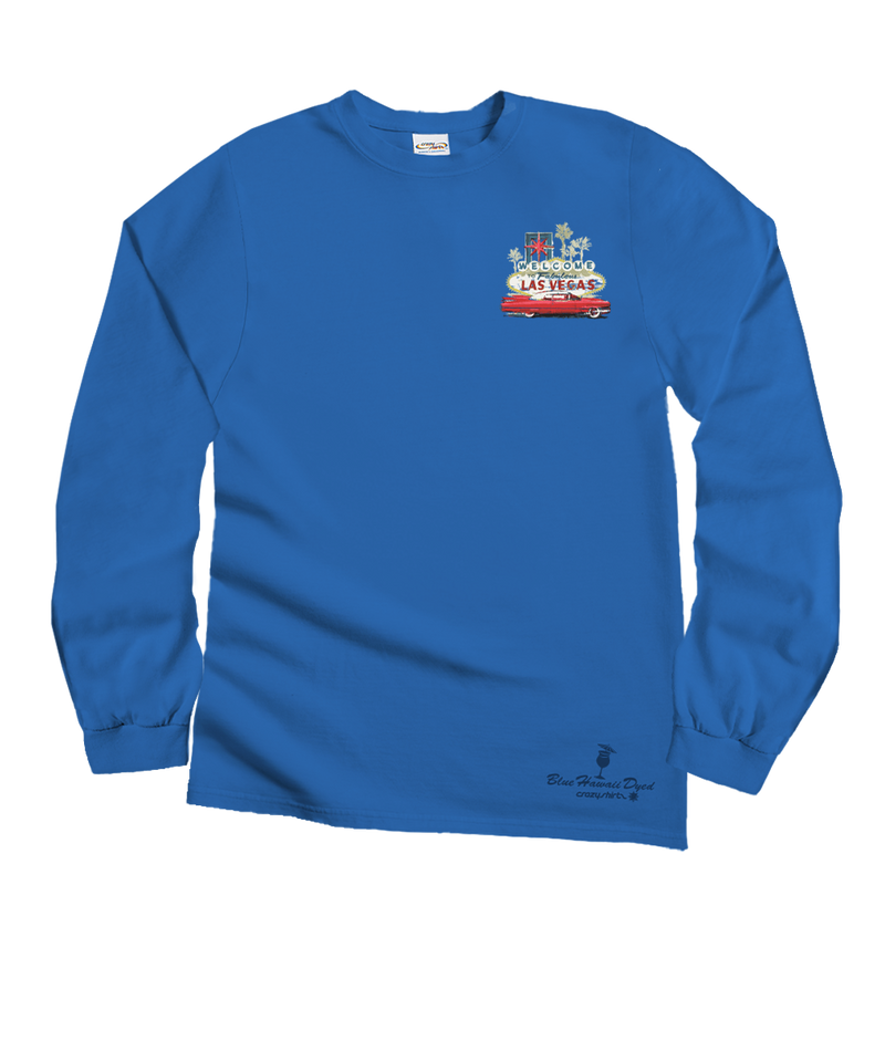 Vegas Caddy - Blue Hawaii Dyed Long Sleeve Crewneck T-Shirt