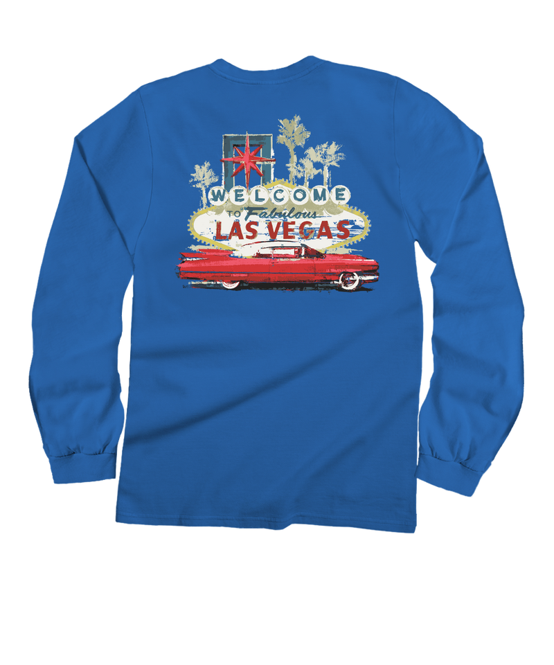 Vegas Caddy - Blue Hawaii Dyed Long Sleeve Crewneck T-Shirt