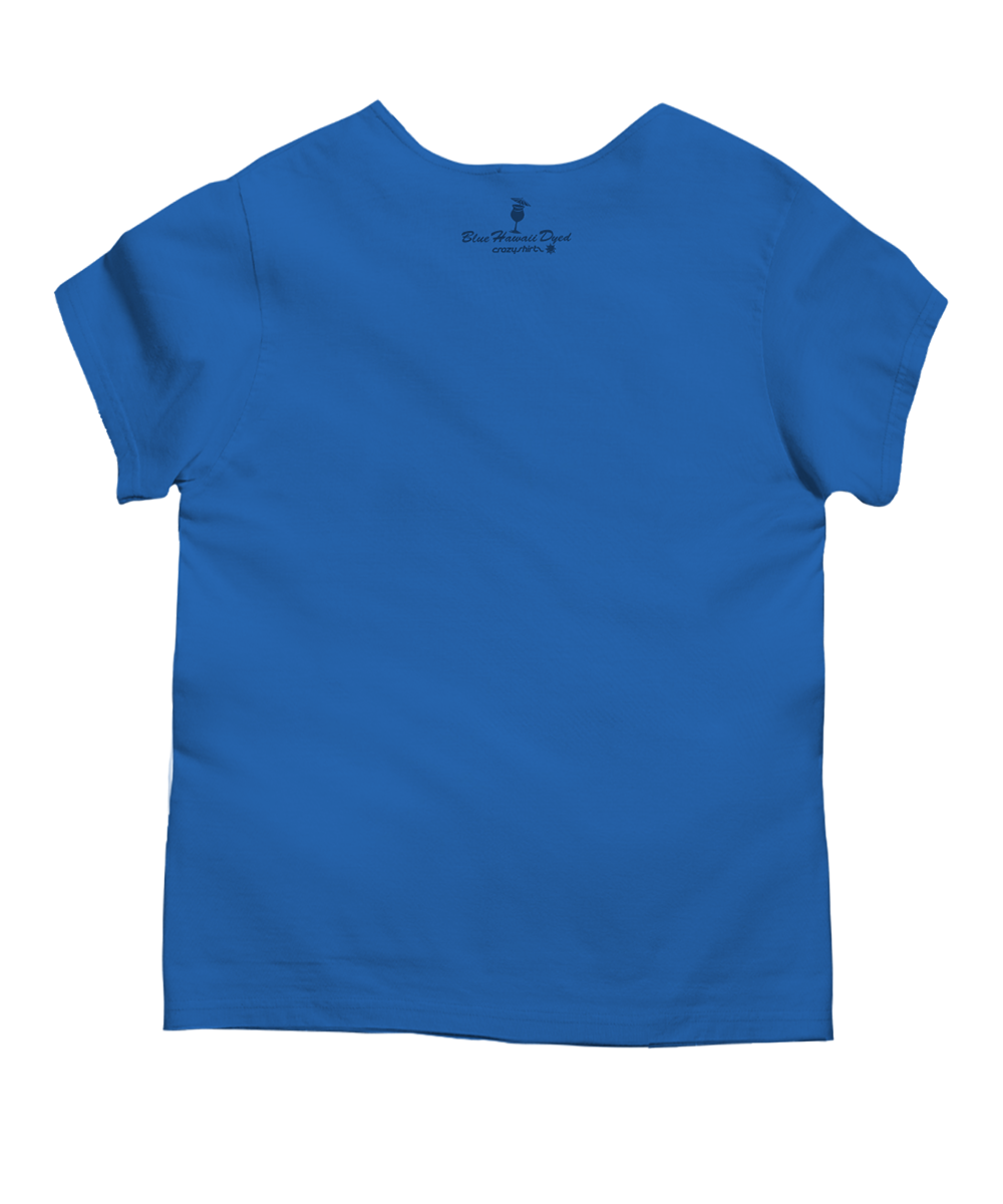 Pastel Palms - Blue Hawaii Dyed Short Sleeve Scoop Neck T-Shirt