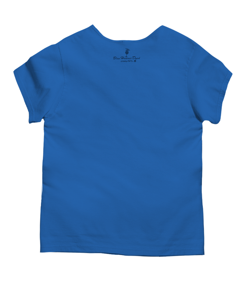 Pastel Palms - Blue Hawaii Dyed Short Sleeve Scoop Neck T-Shirt