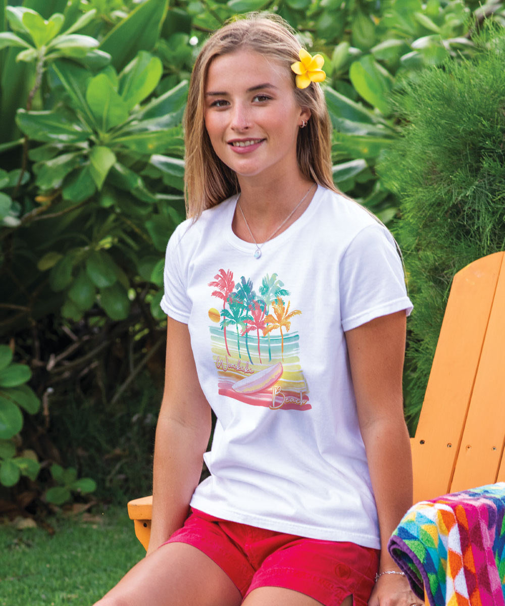 Surf Anywhere - White Short Sleeve Crewneck T-Shirt