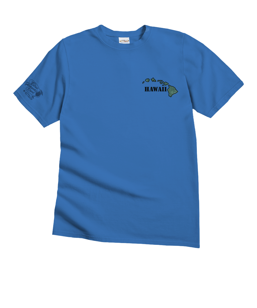 Destination Big Island - Blue Hawaii Dyed Short Sleeve Crewneck T-Shirt