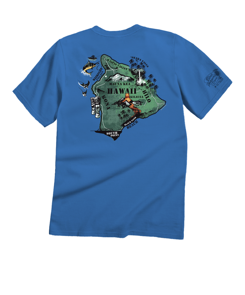 Destination Big Island - Blue Hawaii Dyed Short Sleeve Crewneck T-Shirt