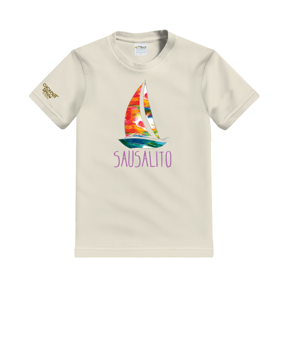 Rainbow In A Sail - Coconut Dyed Short Sleeve Crewneck T-Shirt