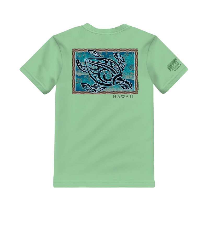 Tribal Petro Honu - Key Lime Dyed Short Sleeve Crewneck T-Shirt