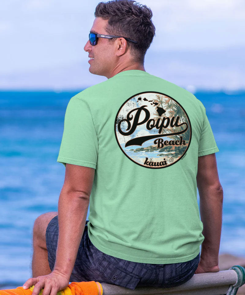 Poipu Beach Cruisin - Key Lime Dyed Short Sleeve Crewneck T-Shirt