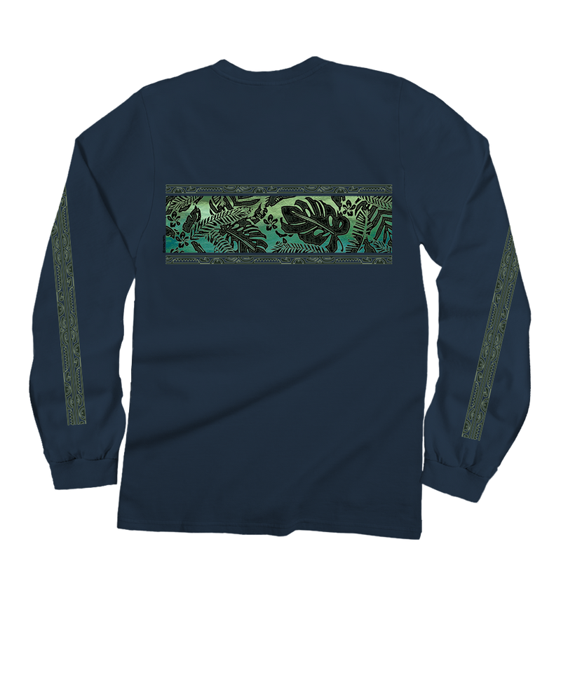 Rainforest Pua - Navy Long Sleeve Crewneck T-Shirt