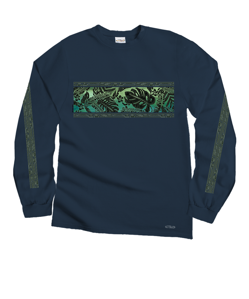 Rainforest Pua - Navy Long Sleeve Crewneck T-Shirt