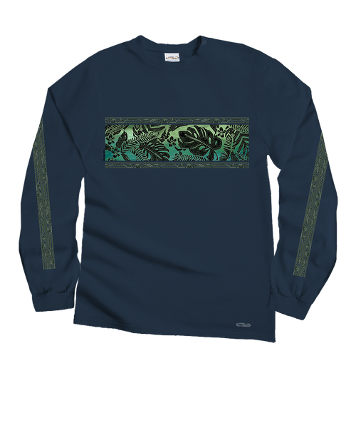 Rainforest Pua T-Shirt | Men's Navy Blue Long Sleeve