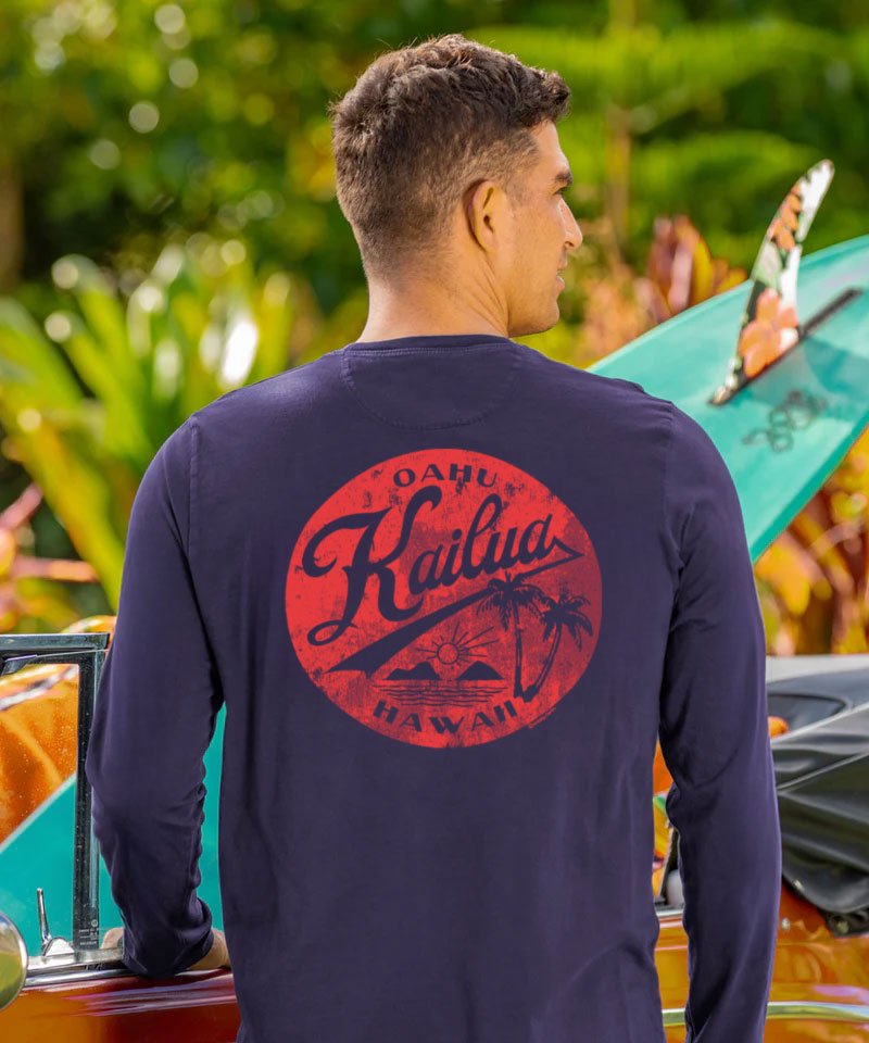 Around Kailua - Indigo Long Sleeve Pima T-Shirt