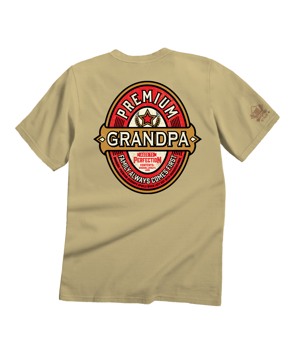Premium Grandpa - Beer Dyed Short Sleeve Crewneck T-Shirt