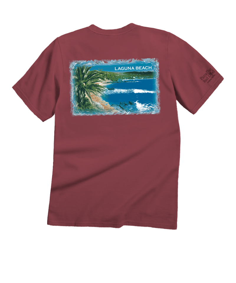 Laguna Beach Scenic Paradise Red Classic Crewneck T-Shirt