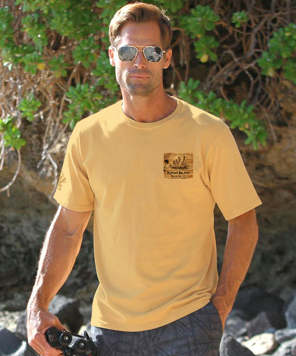 Kauai Island Brewing Co Branded - Beer Dyed Short Sleeve Crewneck T-Shirt