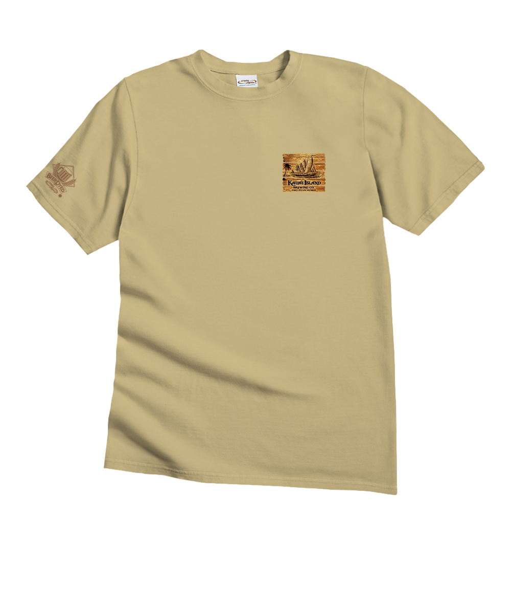 Kauai Island Brewing Co Branded - Beer Dyed Short Sleeve Crewneck T-Shirt
