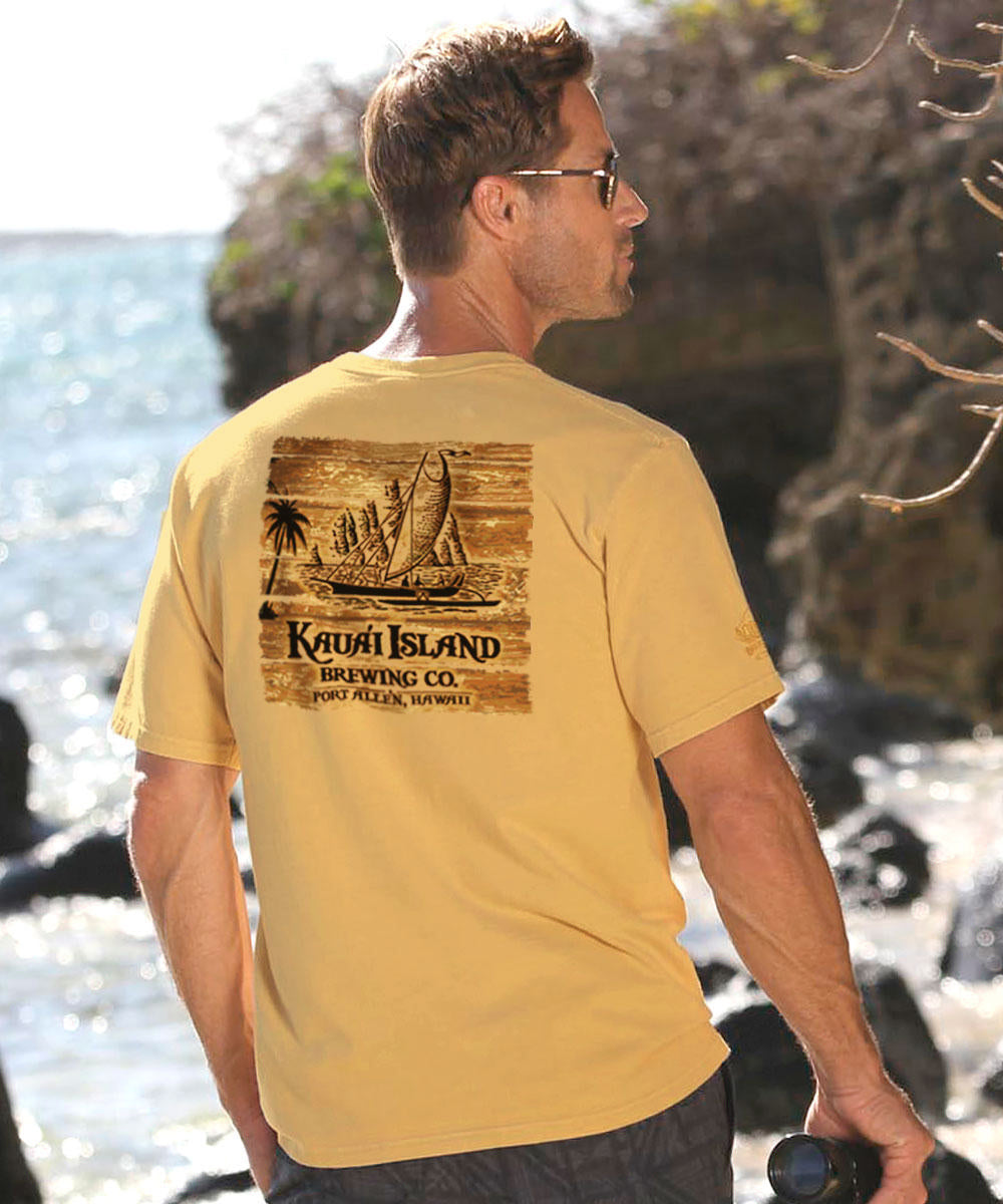 Kauai Island Brewing Co Branded - Beer Dyed Short Sleeve Crewneck T-Shirt