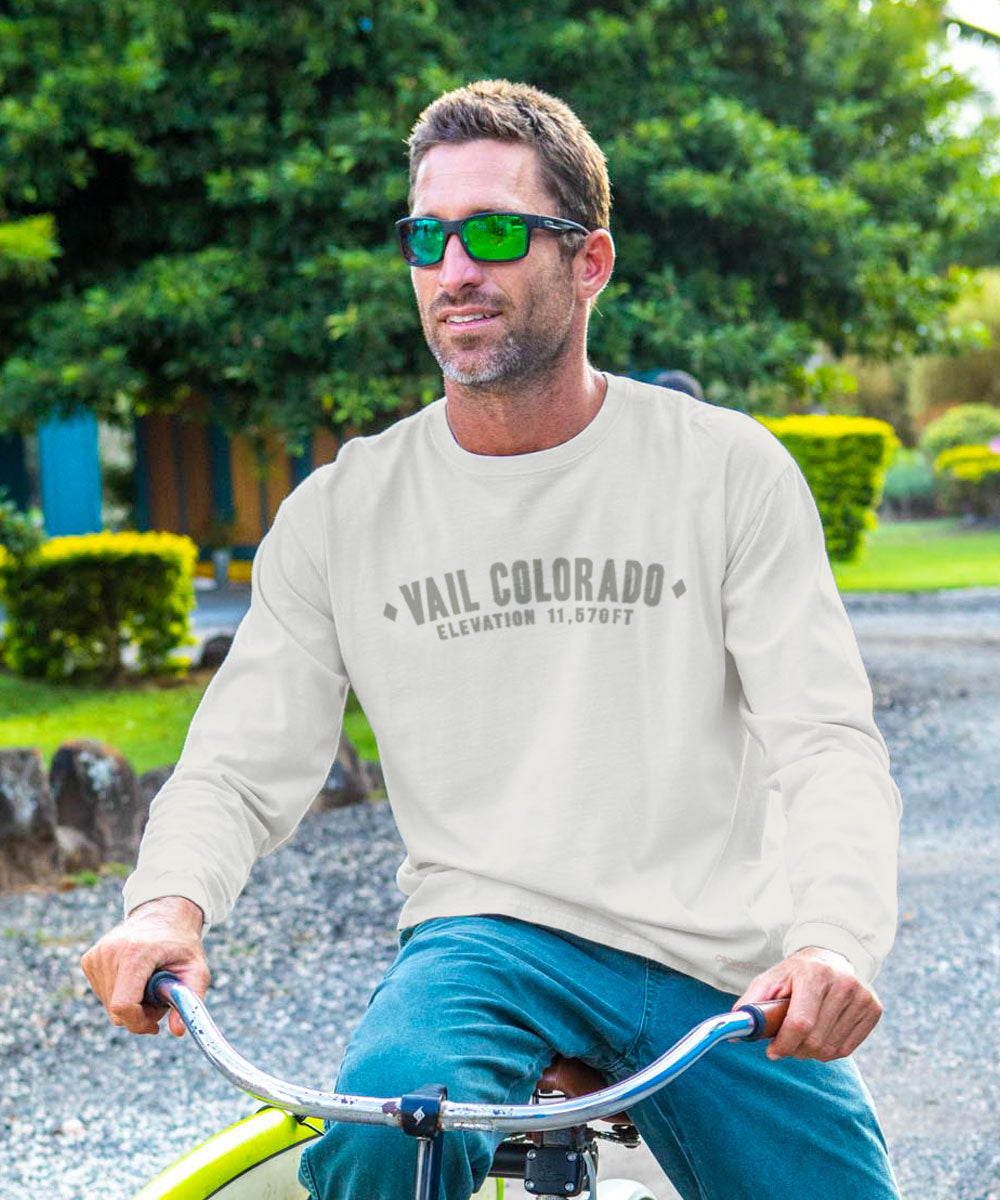 Vail Resort What&#x27;s Your Sign - Coconut Dyed Long Sleeve Crewneck T-Shirt