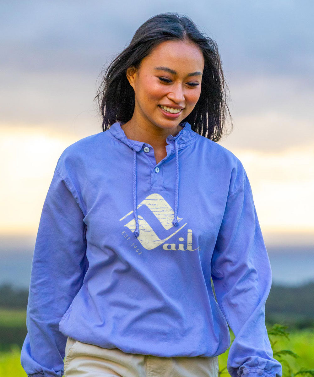 Retro Vail Lavender Dyed Long Sleeve Lightweight Pullover
