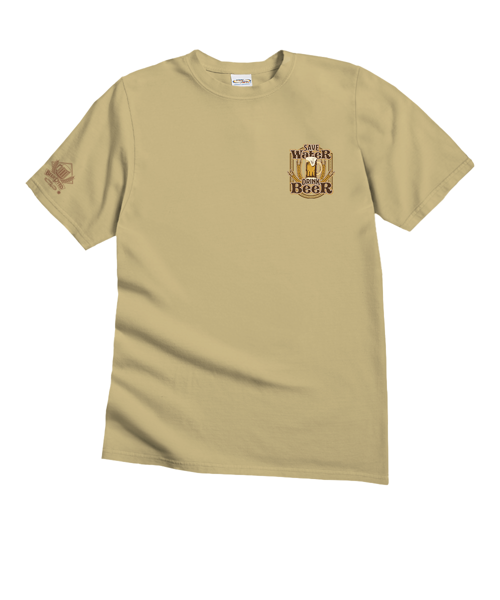Save Water - Beer Dyed Short Sleeve Crewneck T-Shirt
