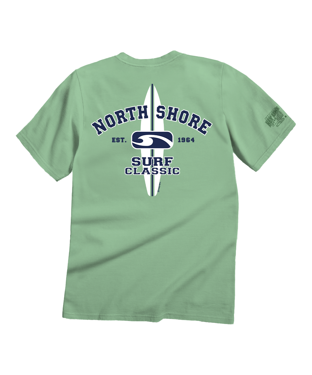 North Shore Surf Classic - Key Lime Dyed Short Sleeve Crewneck T-Shirt