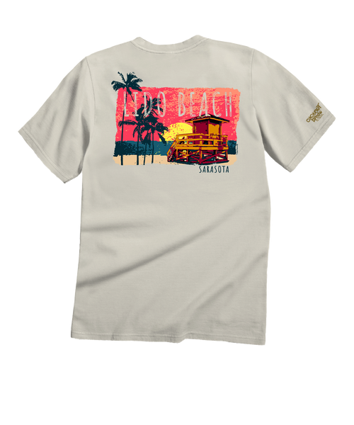 Painted Lido Beach - Coconut Dyed Short Sleeve Crewneck T-Shirt