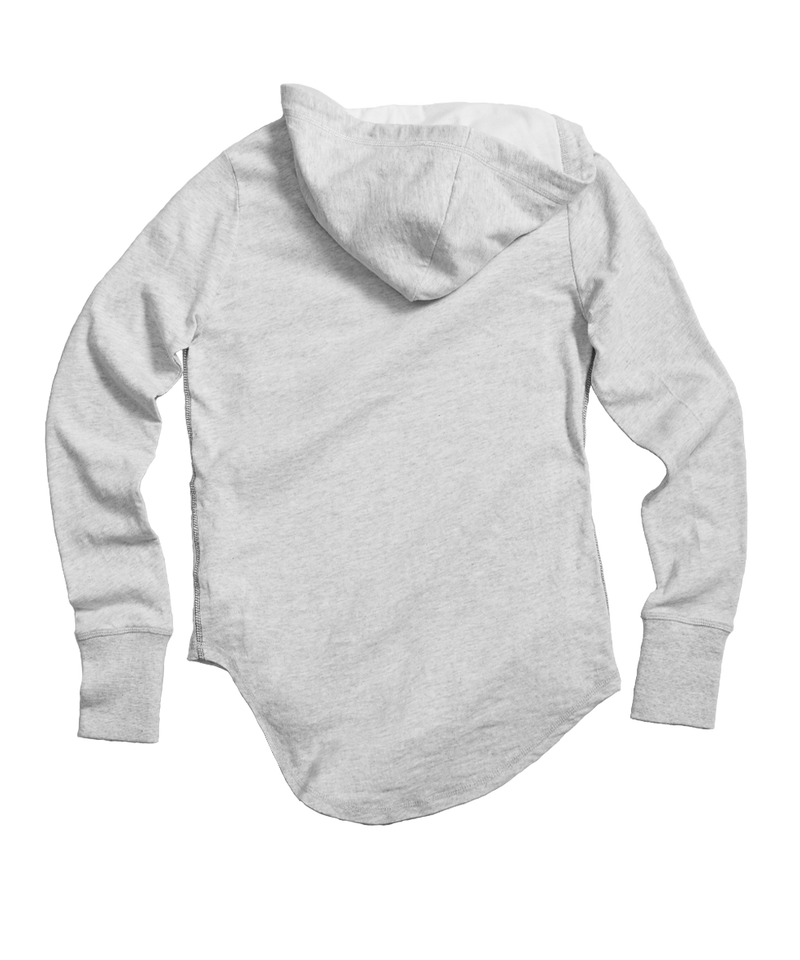 Paradise In Pink - White Gray Heather Long Sleeve Harmony Hooded T