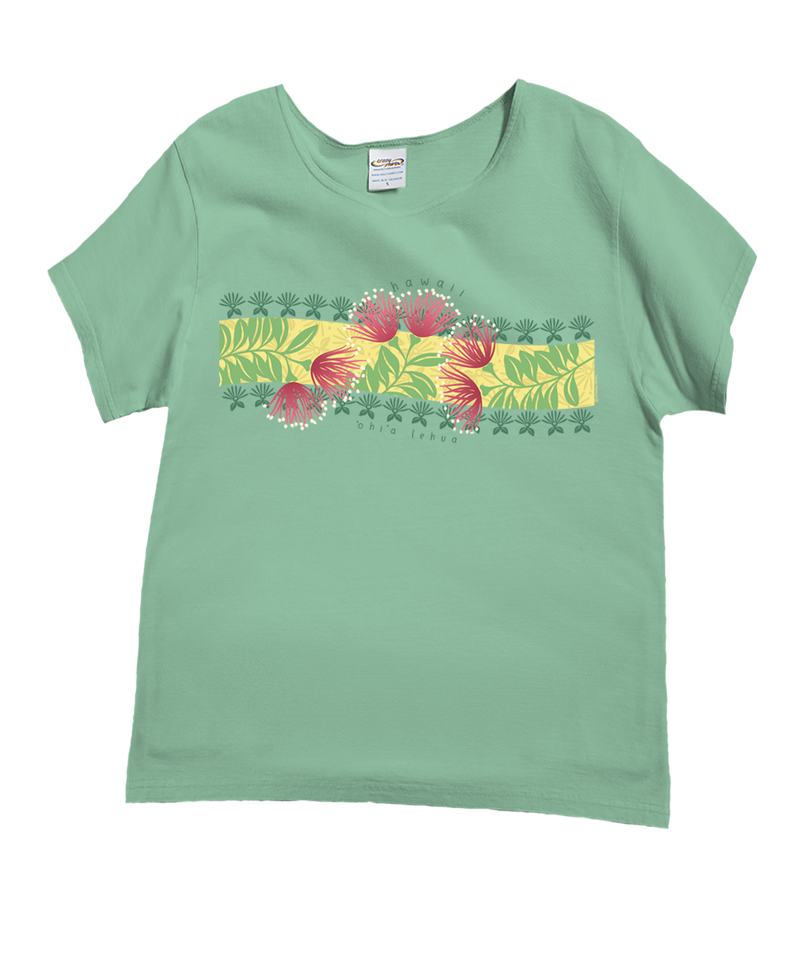 Ohia Lehua Band - Key Lime Dyed Short Sleeve Scoop Neck T-Shirt