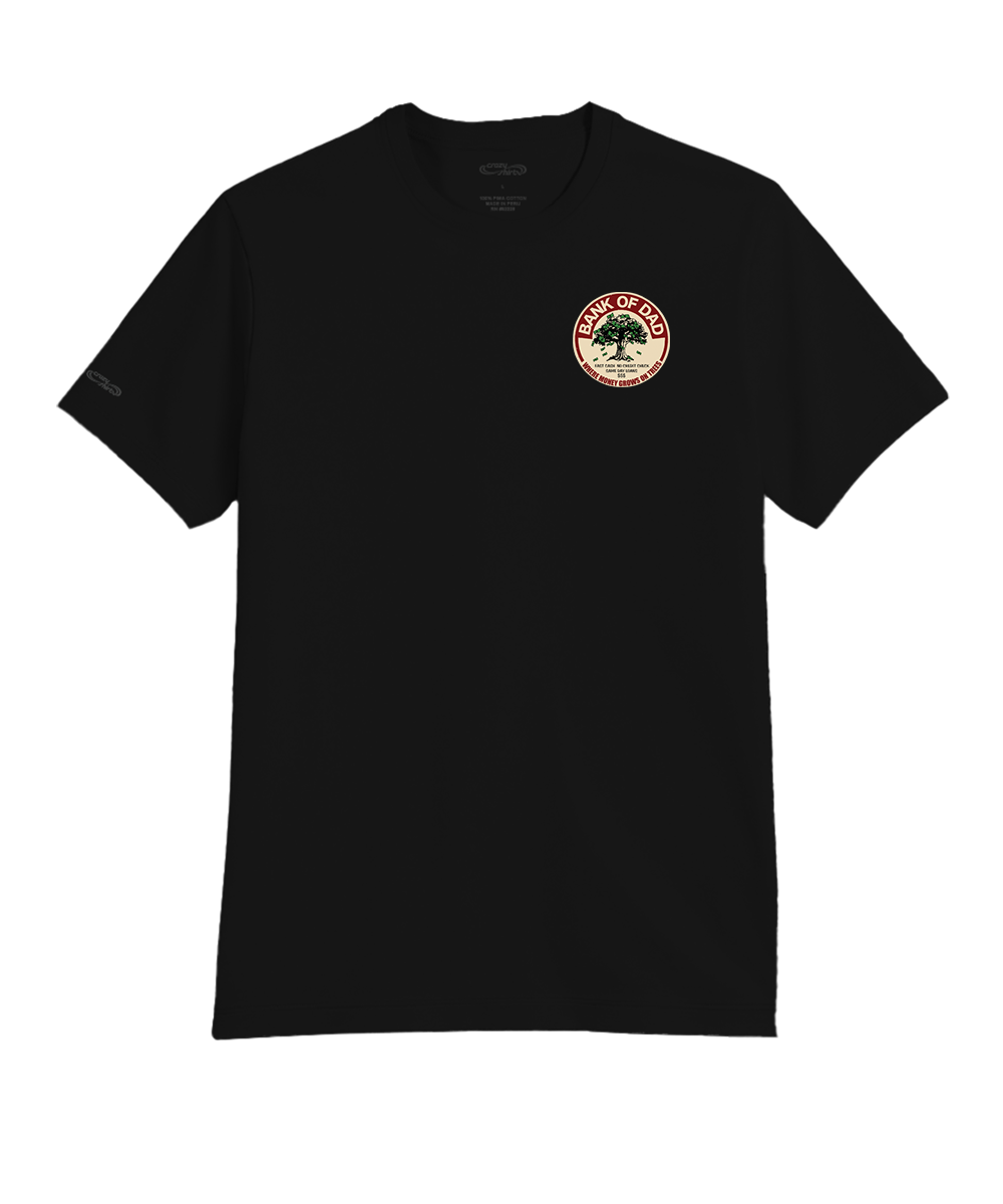 Bank Of Dad Trees - Jet Black Short Sleeve Pima T-Shirt