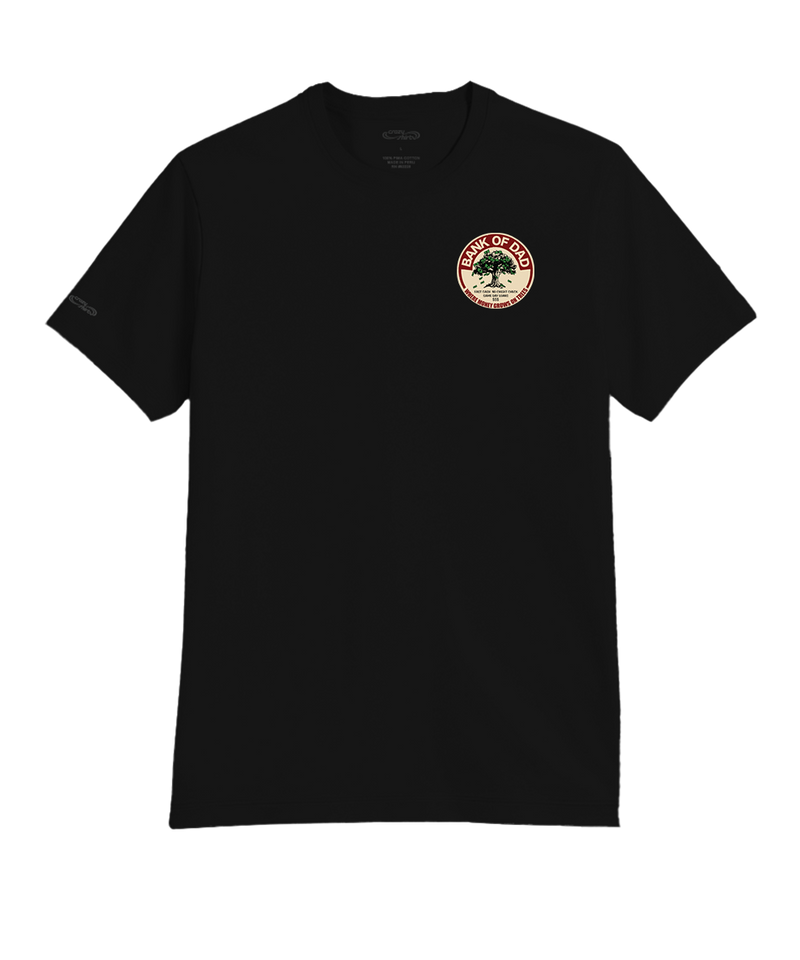 Bank Of Dad Trees - Jet Black Short Sleeve Pima T-Shirt