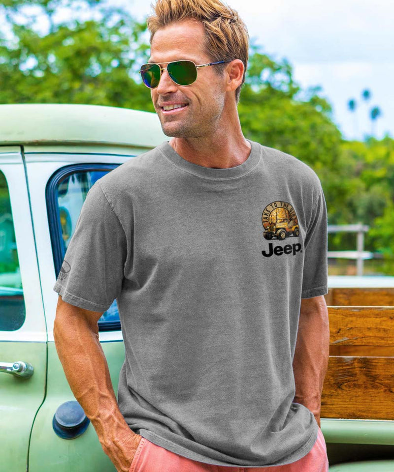 Jeep® Take To The Dirt - Crater Dyed® Short Sleeve Crewneck T-Shirt