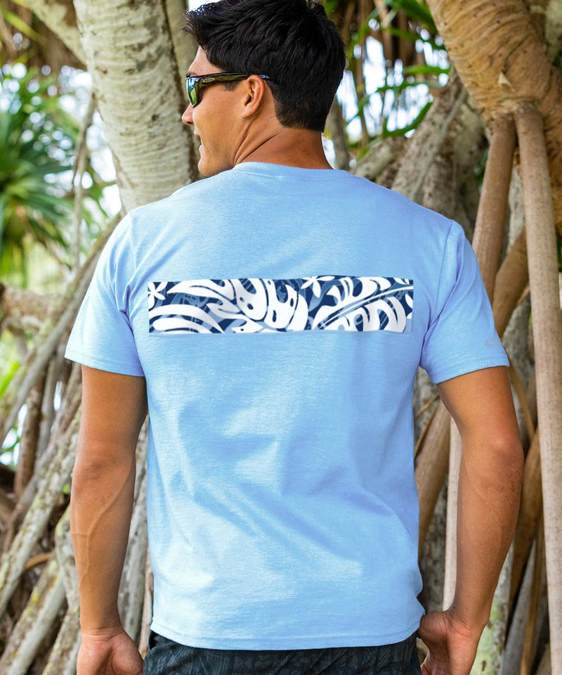 Pua Stripe - Blue Sky Short Sleeve Crewneck T-Shirt
