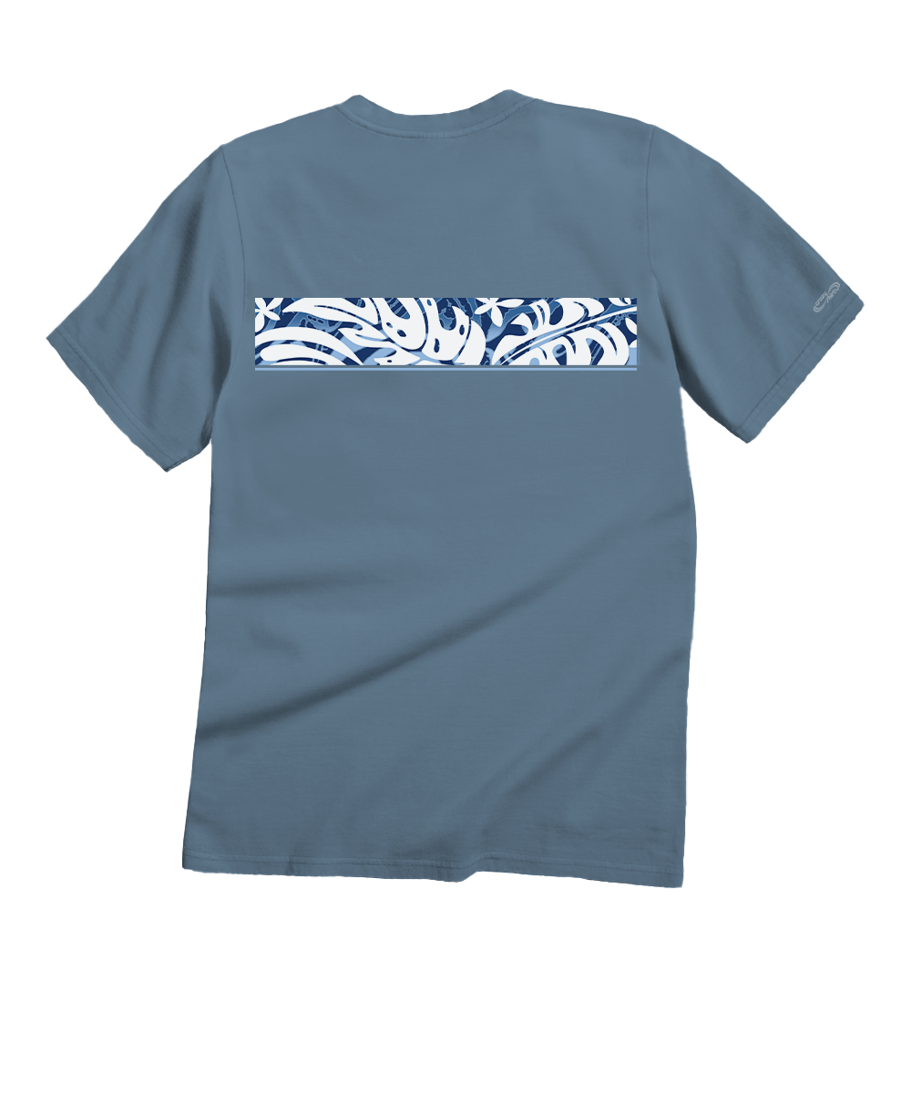 Pua Stripe - Blue Sky Short Sleeve Crewneck T-Shirt