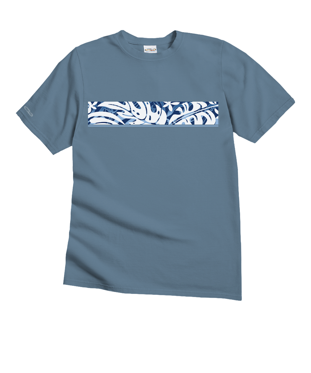 Pua Stripe - Blue Sky Short Sleeve Crewneck T-Shirt