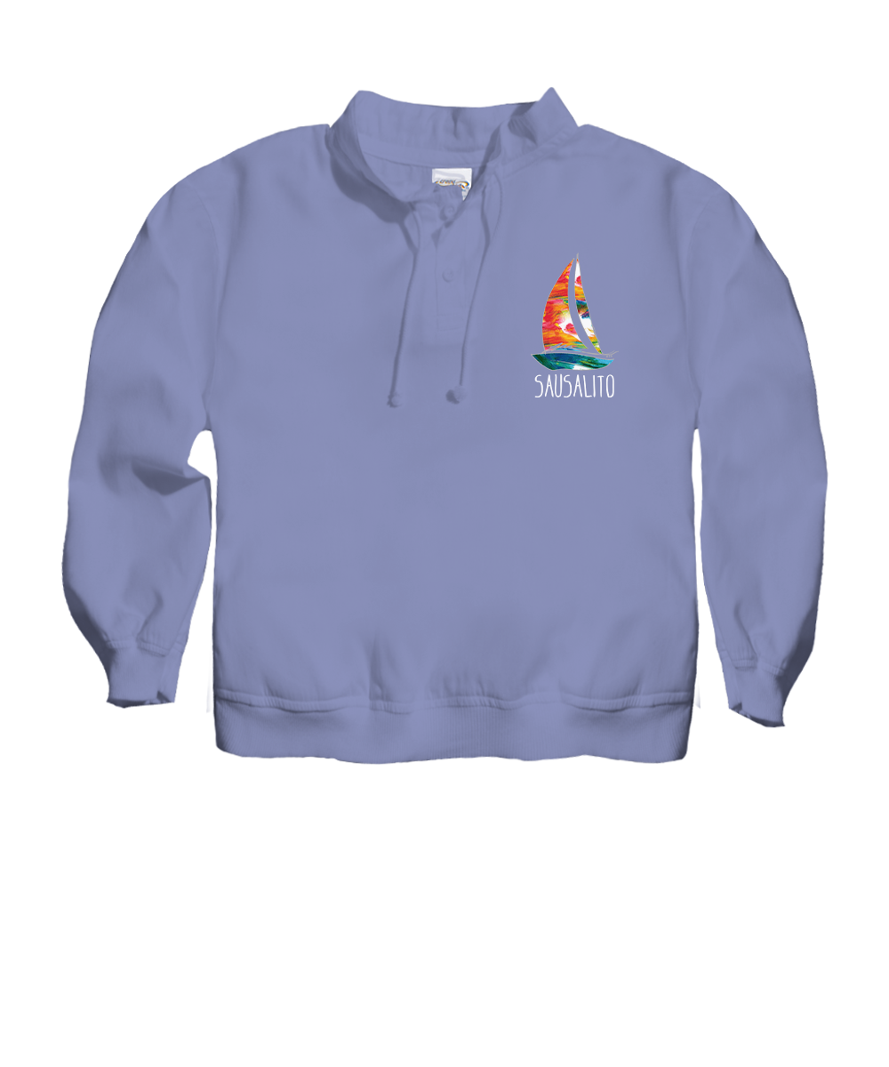 Rainbow In A Sail - Lavender Dyed Long Sleeve Lightweight Pullover